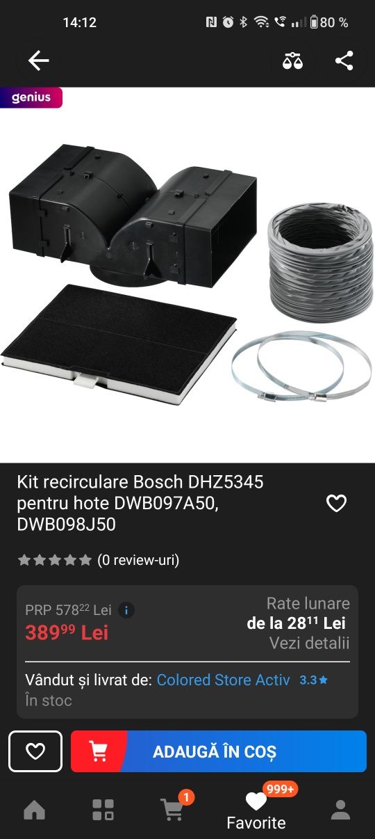 Kit recirculare hote BOSCH DHZ5385