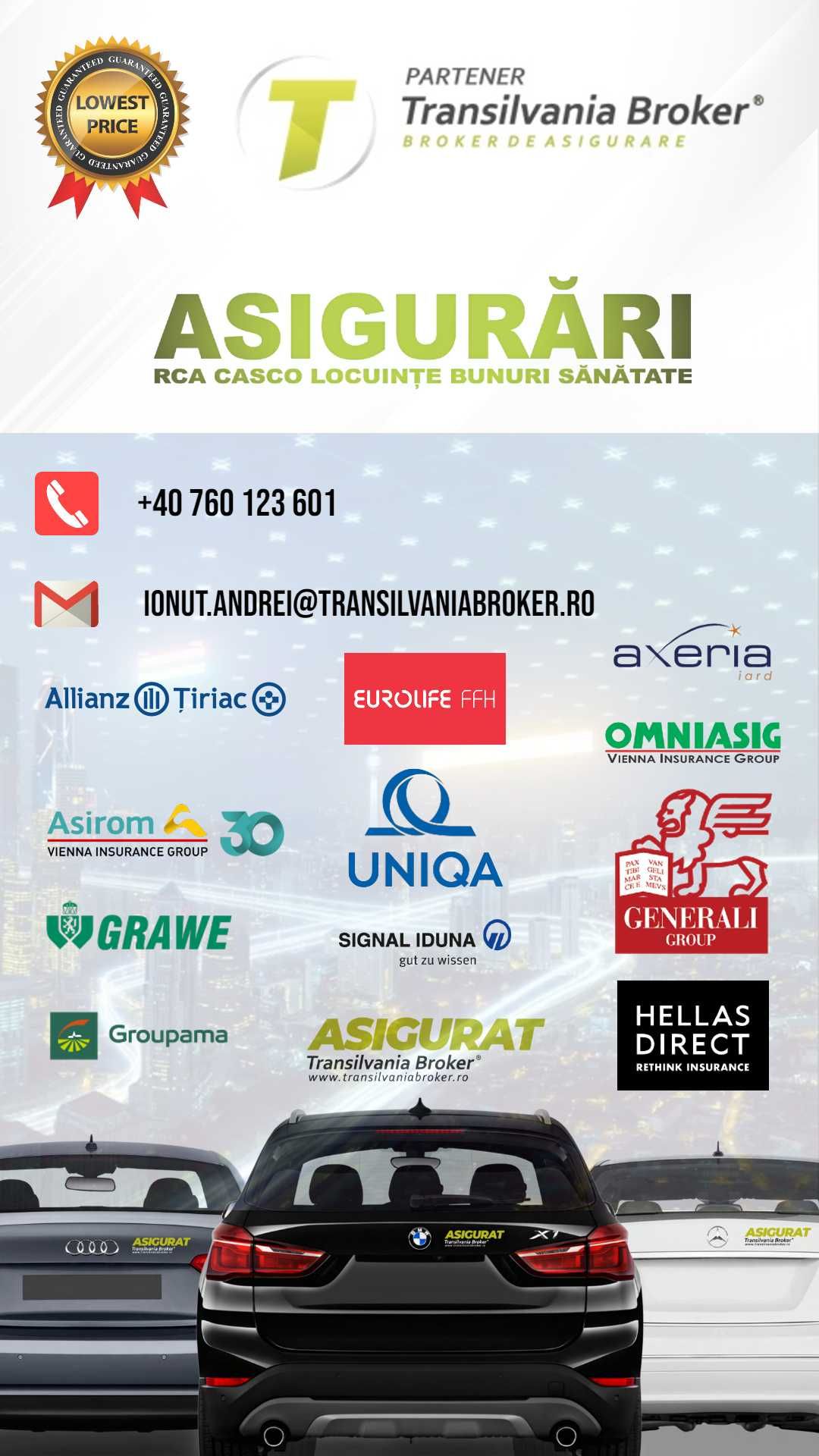 Asigurari auto in RATE asigurare RCA / CASCO