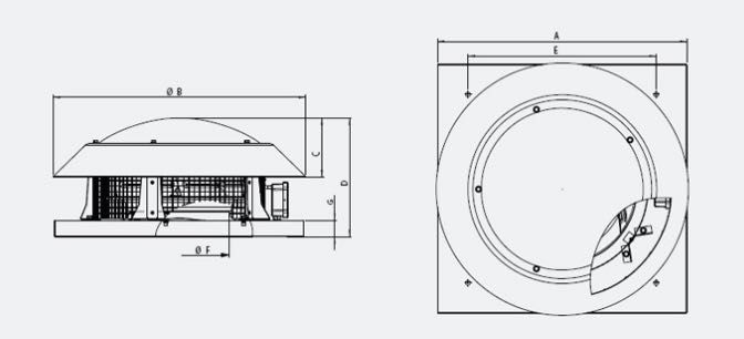 Покривни вентилатори YCF. Вентилатор за покрив. Вентилация