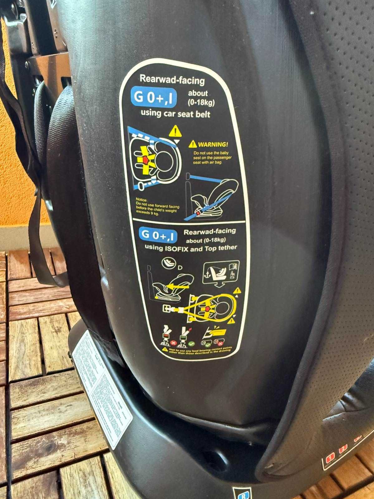 CHIPOLINO Стол за кола 0-36 кг. ТЕХНО ISOFIX 360°