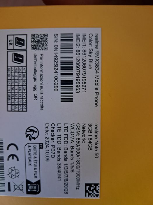 Smartphone Realme Note 50, nou, garantie, 3GB RAM, 64GB, 4G