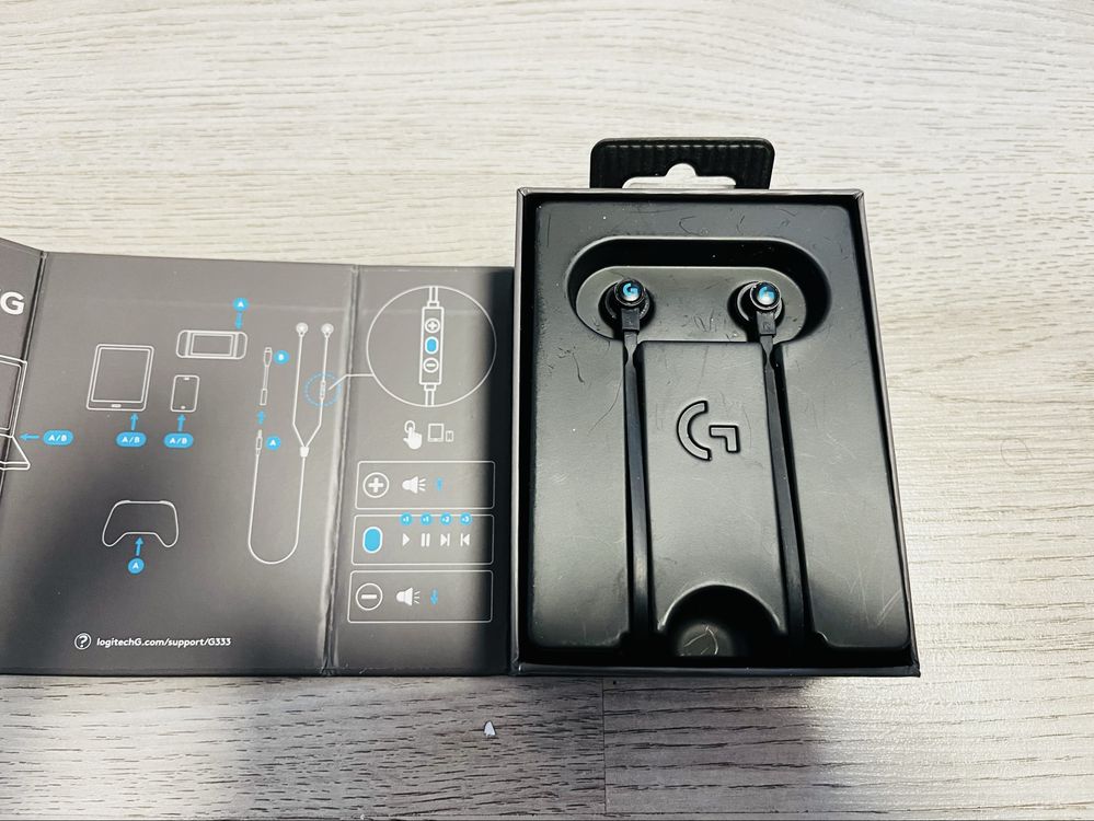 Logitech G333 Gaming Earphones, Black