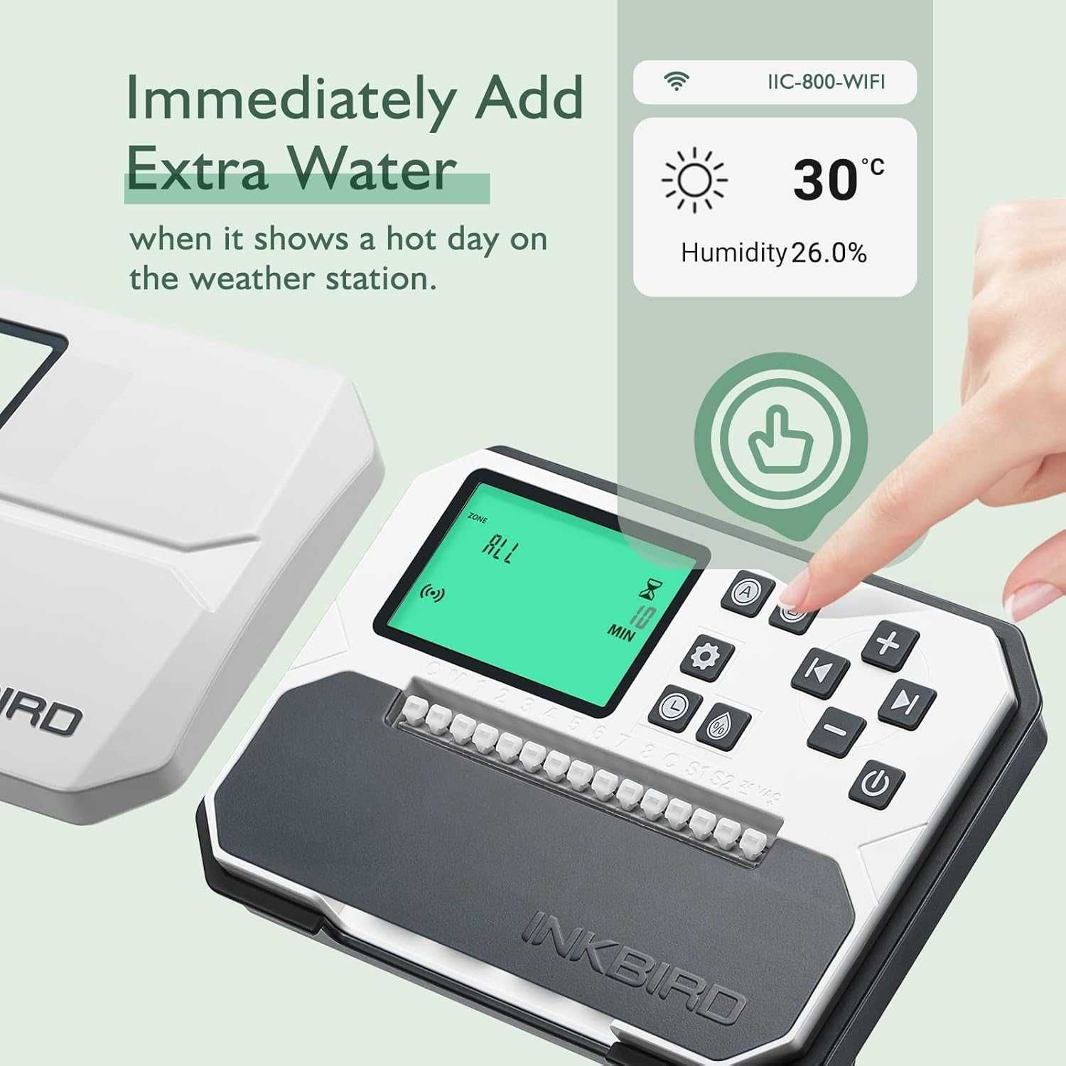 Компютър за напояване, 8-зонов Inkbird IIC-800-WIFI