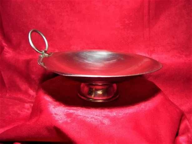 Fructiera, centru masa, Art Deco Franta, inox, vintage