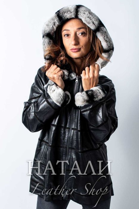 Двустранно кожено яке Лилия Black