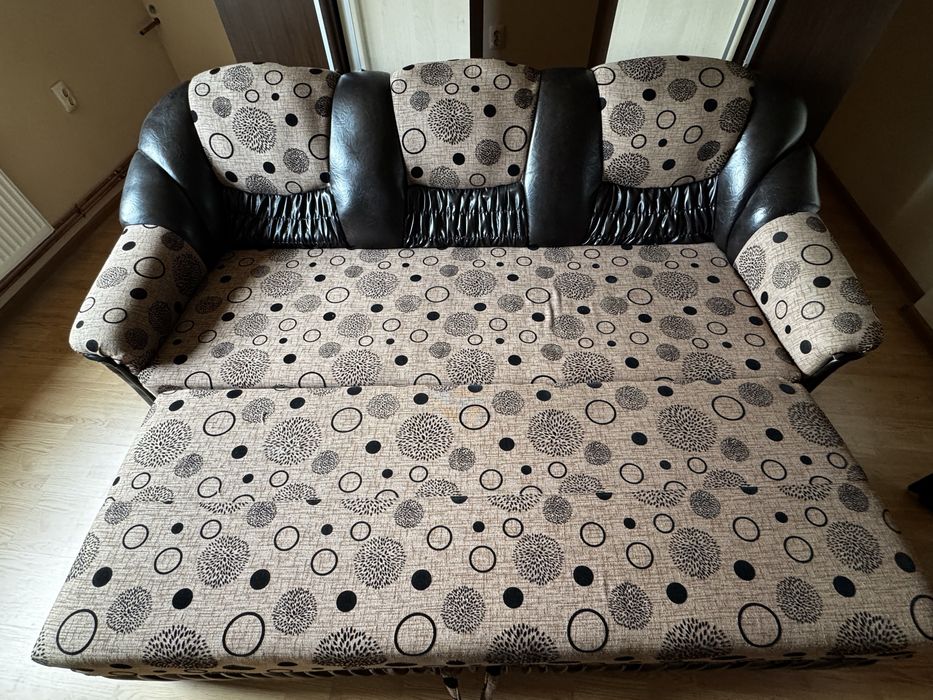 Canapea piele textil si fotolii