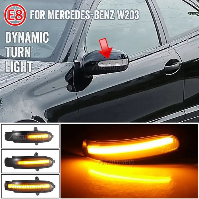 LED мигачи с динамичен ефект за огледала Mercedes W203, S203, CL203
