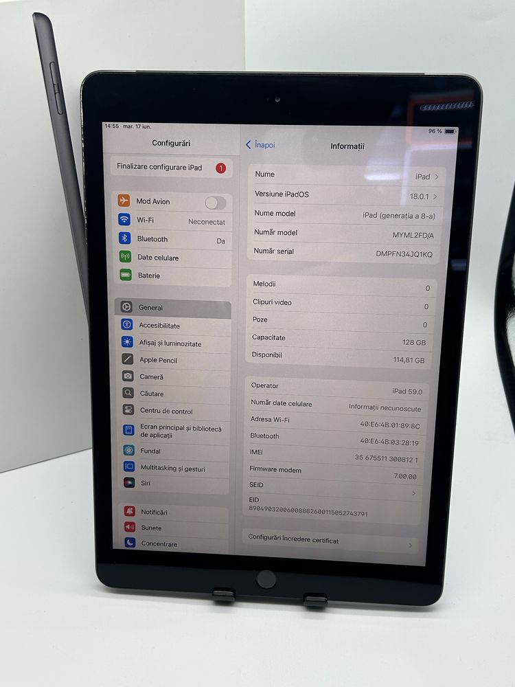 Complex GSM - IPAD GEN 8, 10.2inch 128GB - SIM LTE 4G - IMPECABIL