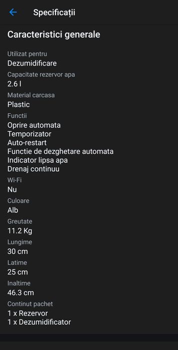 Dezumidificator Star Light 2.6l