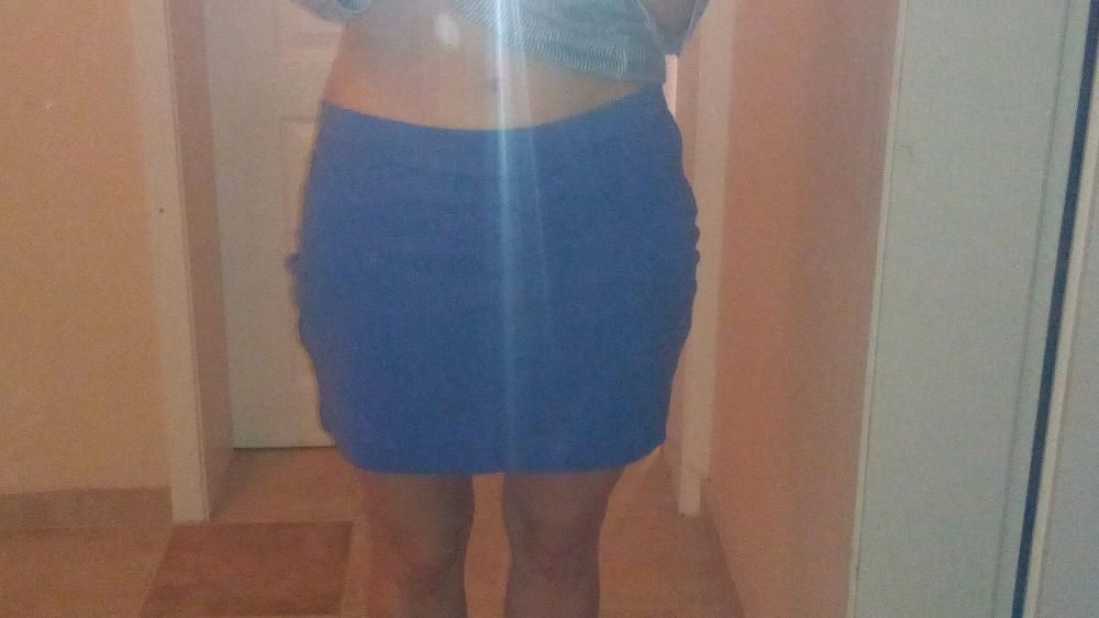 Есмара нови поли - черно и синьо-лилаво М и Л