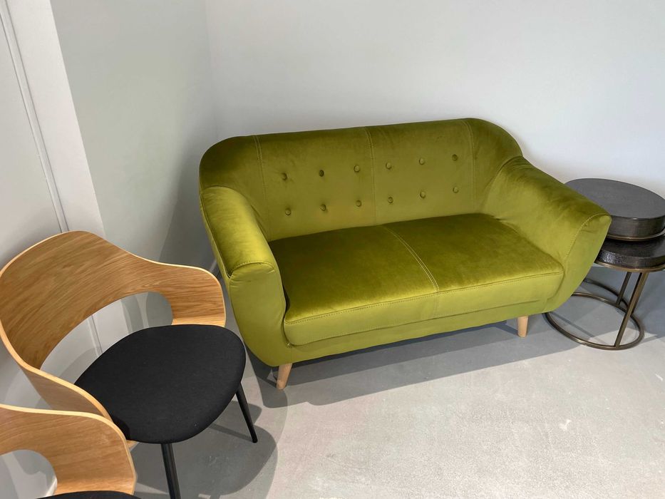 Canapea fixa 2 locuri Mobexpert catifea verde