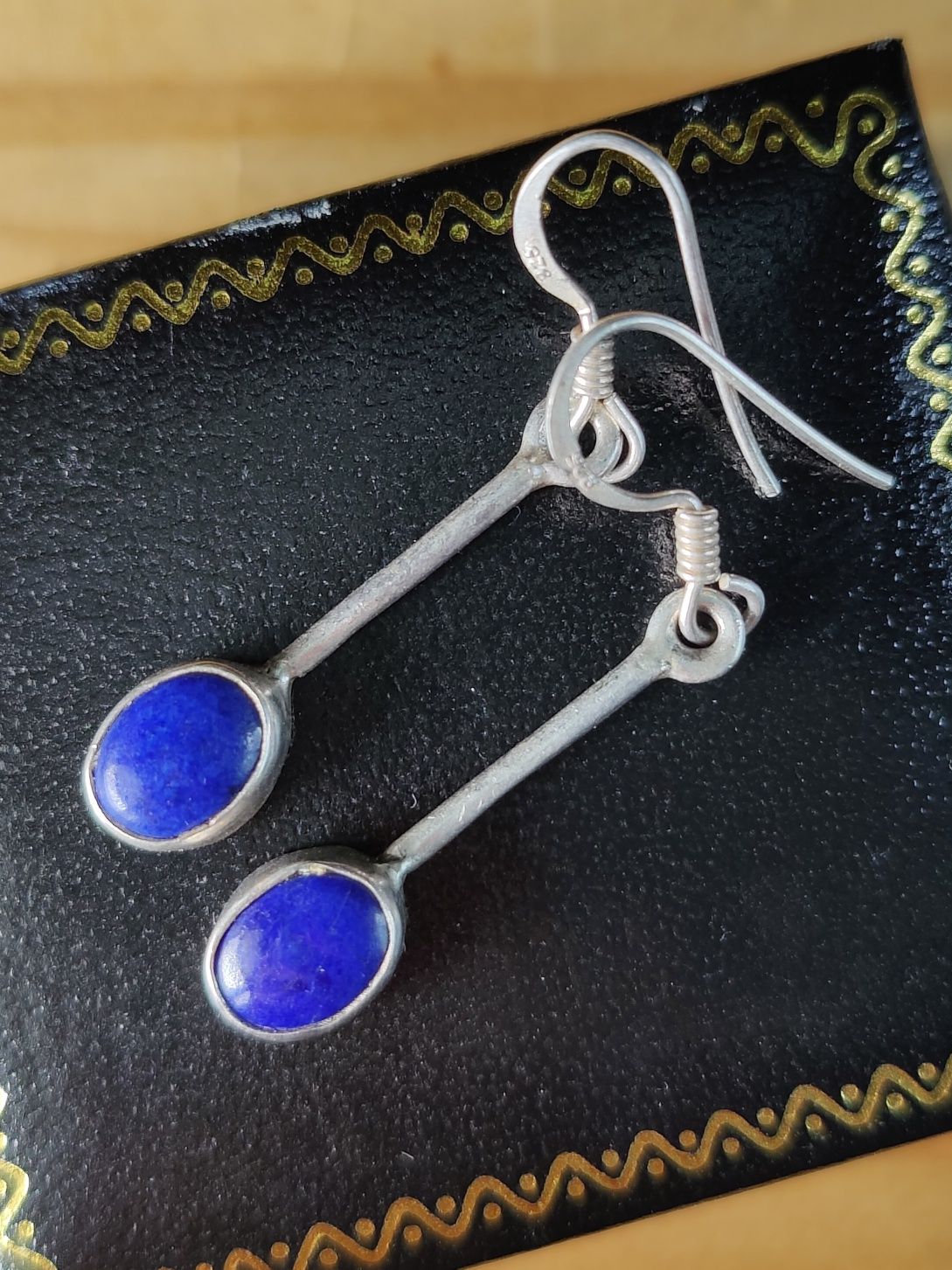 Cercei vintage argint Lapis Lazuli