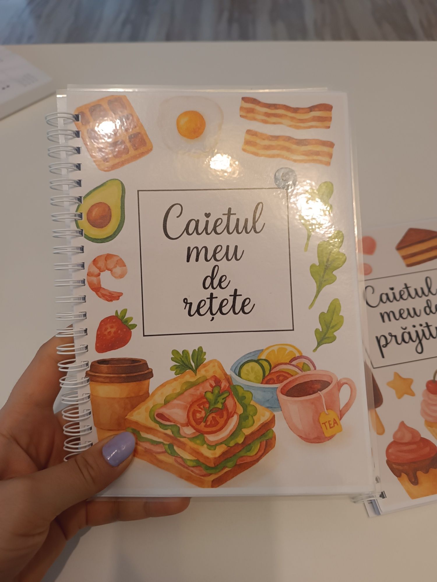 Agenda caiet de retete + prajituri, 2 bucati, cu spirala