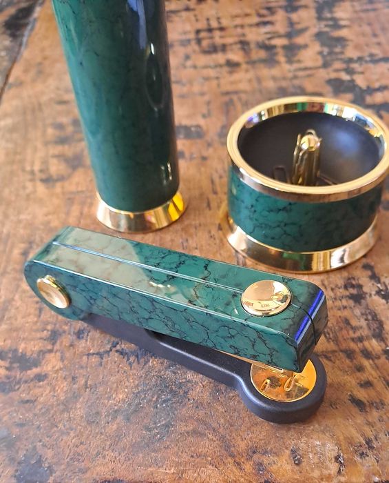 нож и ножица комплект Лерхе Lerche Солинген Solingen лак и 24 злато