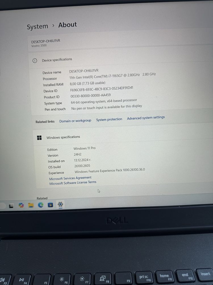 Dell Vostro 3500 - 15,6'' FULL HD, Core i7-1165GZ, 8 GB RAM, 512GB SSD