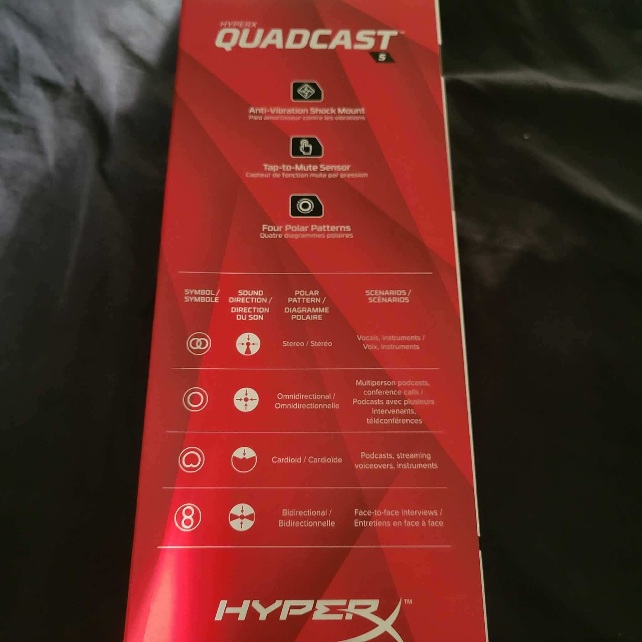 HyperX Quadcast S геймърски микрофон с RGB, чисто нов, гаранция.