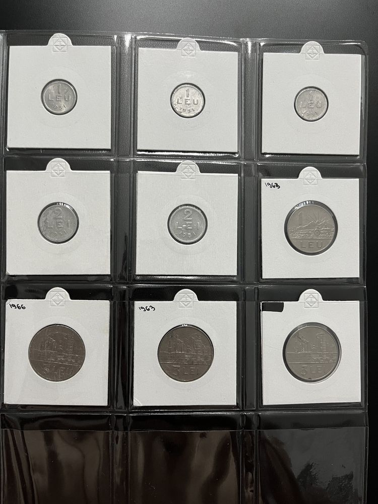 Lot monede romanesti 1 leu si 3 lei din 1963-1966