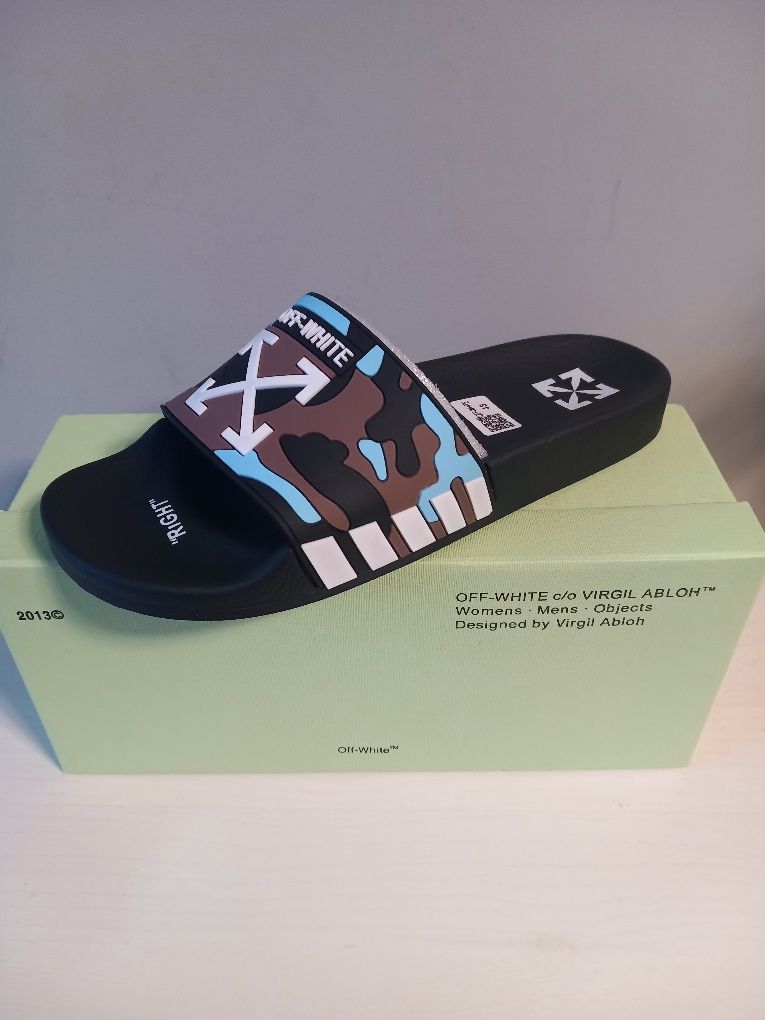 Off white slides, 38, 43  чехли, джапанки