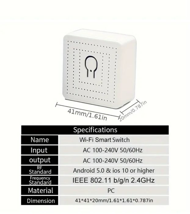 1. Smart Switch Wi-Fi, Releu 16A, WiFi, TUYA/EWELINK