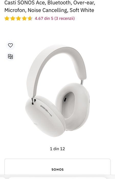 Casti SONOS Ace, Over-ear, Microfon, sigilate, Transport inclus