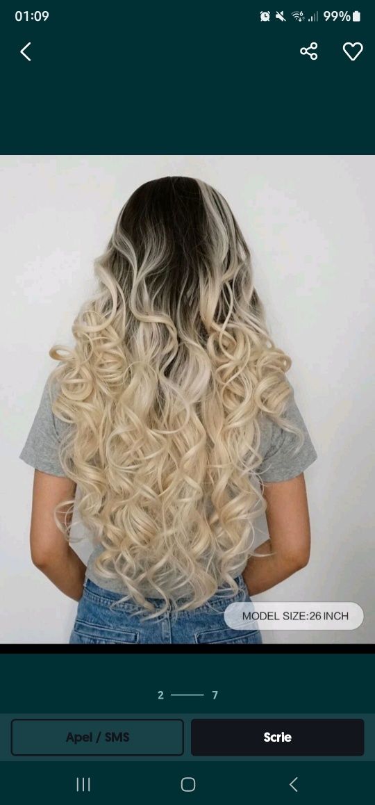 OFERTA!Peruca  blondă ,nouă ,deosebită