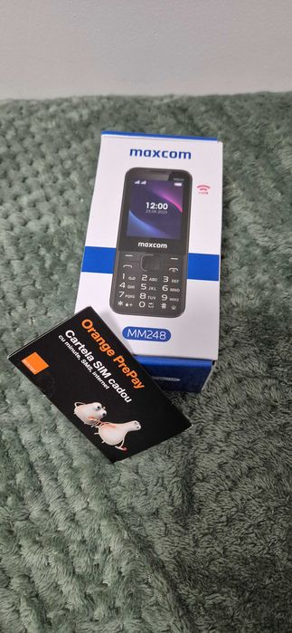 Telefon Mobil cu butoane Maxcom MM248 4G Dual Sim Black, nou sigilat