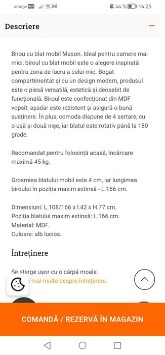 Birou blat extensibil