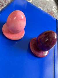 Яйца от кристал Алабастър - розово и лилаво