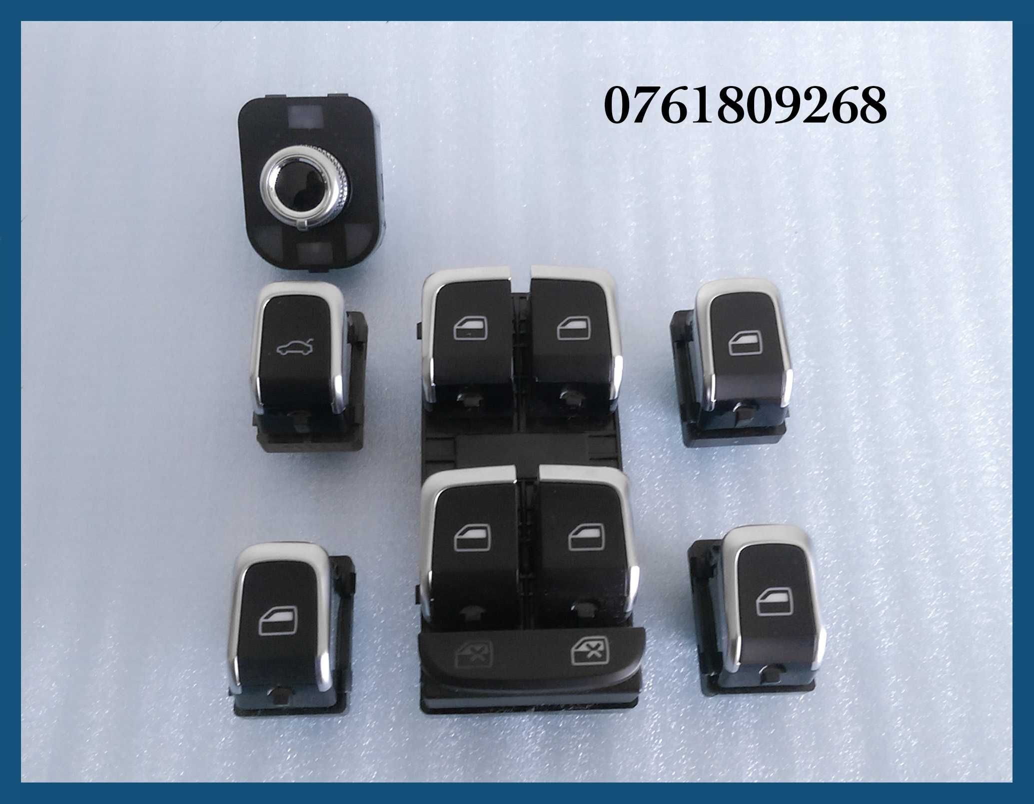 Set butoane geamuri + oglinzi electrice cromate Audi A4 B8 / A5 / Q5