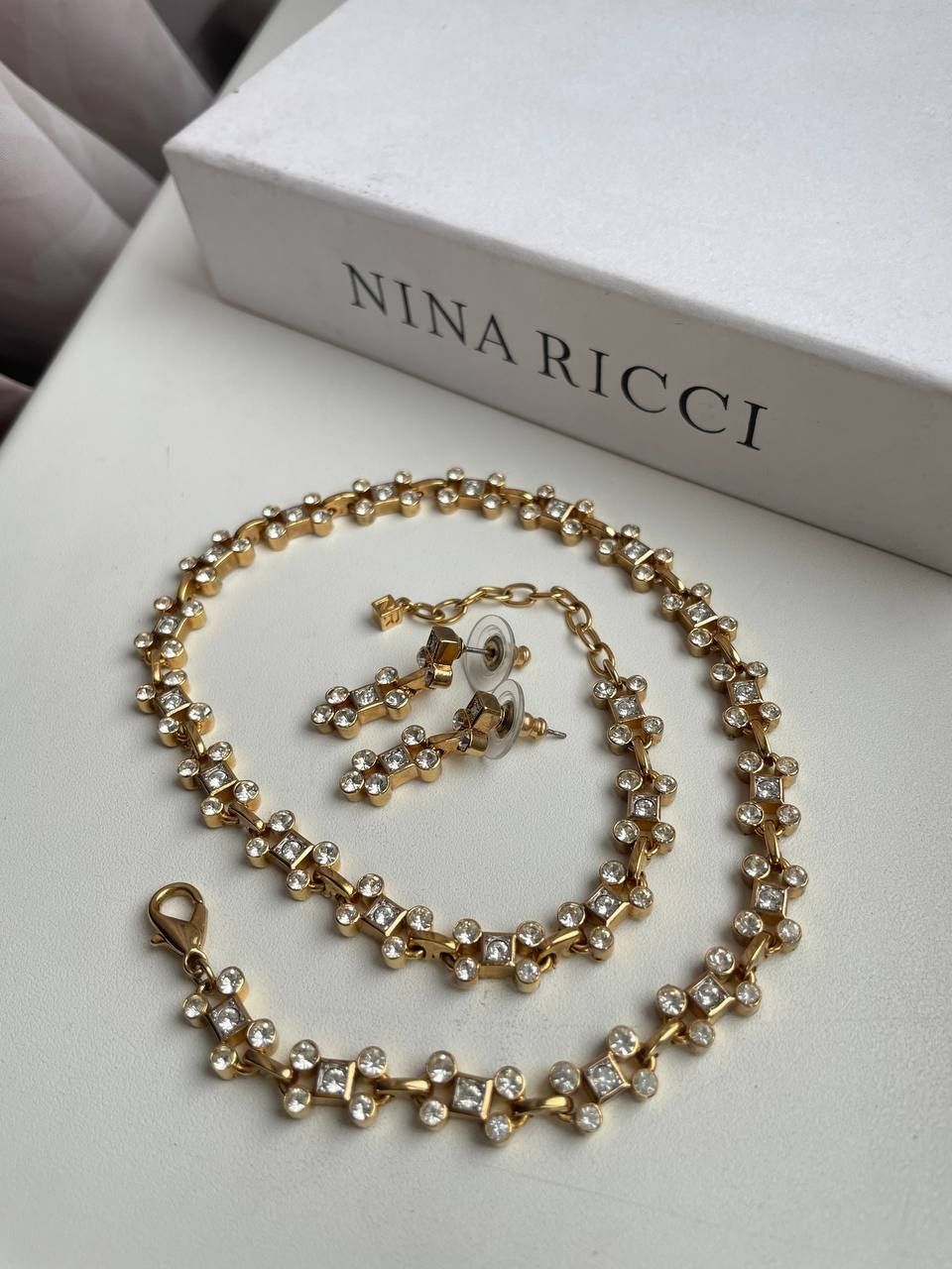 Винтажная колье и серьги nina ricci