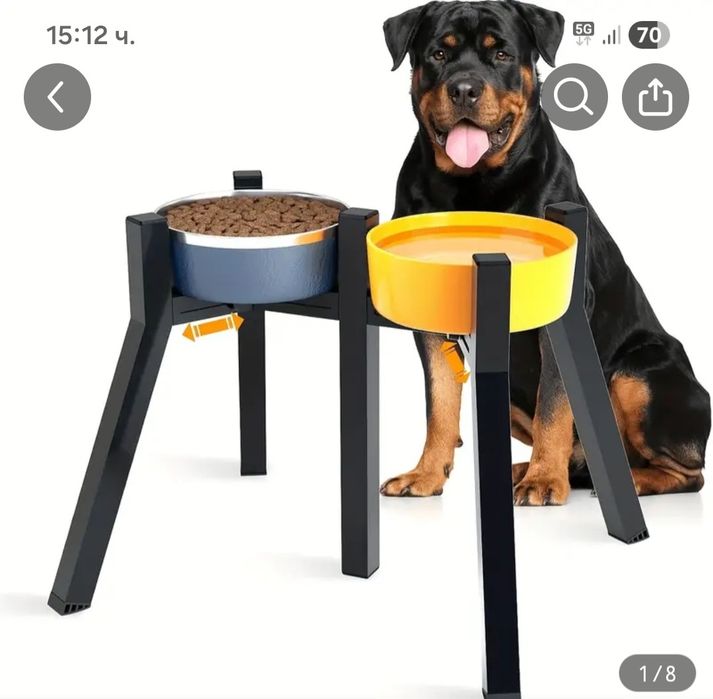 Повдигната стойка за кучешки купи