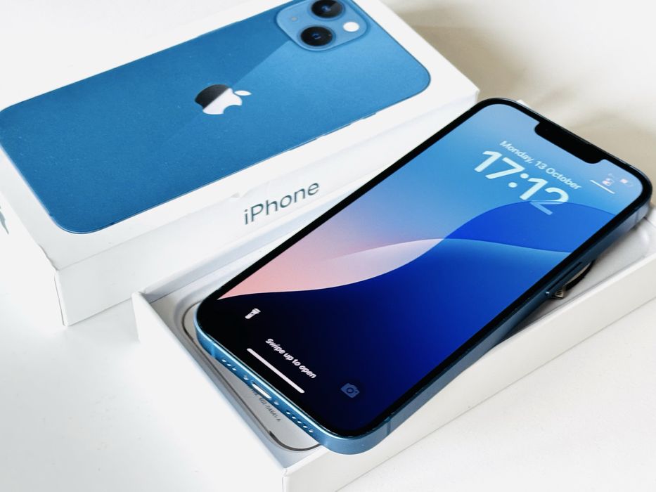 НОВ! Iphone 13 128GB Blue 100% Батерия! Гаранция 6 месеца