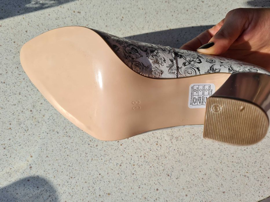Pantofi noi piele naturala imprimeu floral