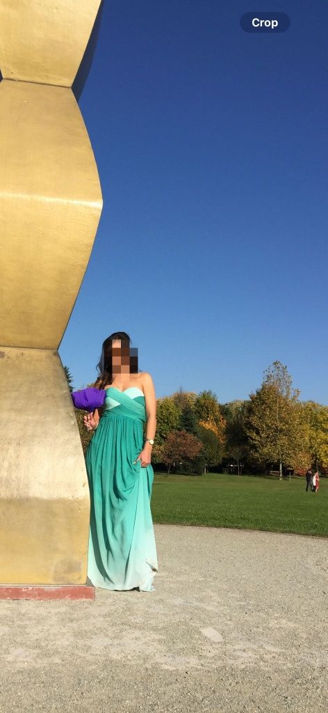 Vand rochie eleganta turcoaz, lunga, marimea S