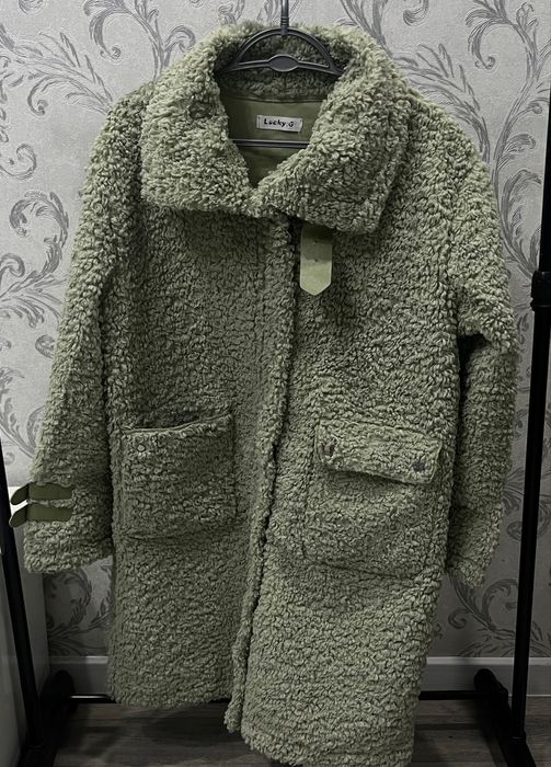 Шуба эко  цвет мята под каракуль