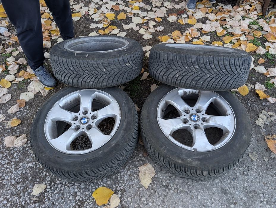 215 60 17 bmw x3 e83 оригинални джанти с гуми с добър грайфер