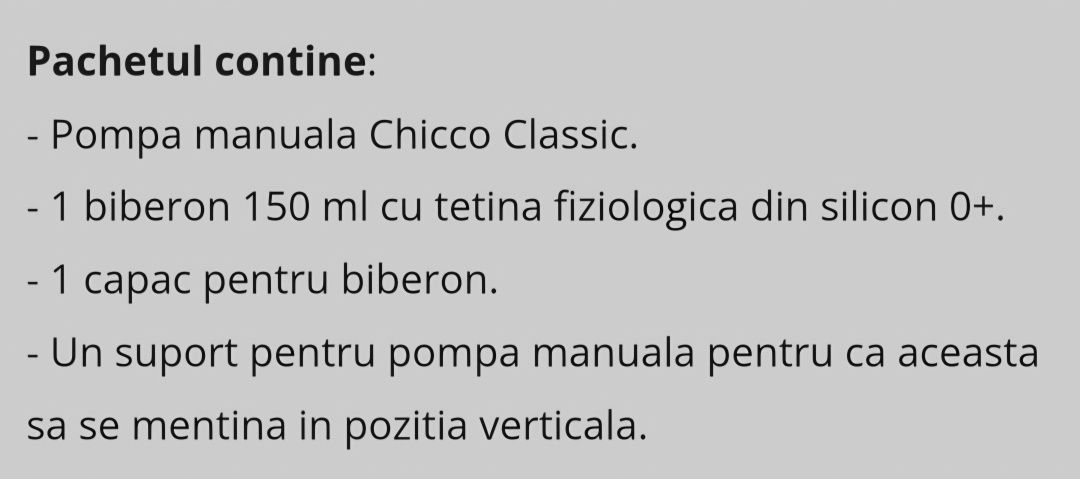 Vând pompa manuala chicco