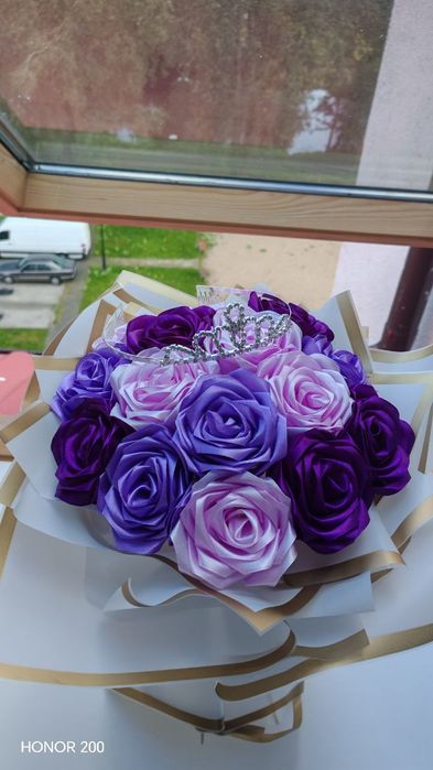 Лентадан букетлер. Букеты из атласных лент