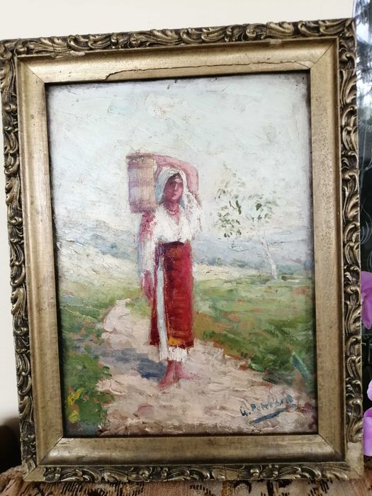 Tablou Gheorghe Petrașcu (1872 - 1949) Țărăncuța, ulei pe carton