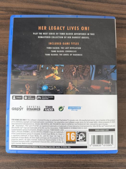 PS5 Tomb Raider I,II,III Remastered