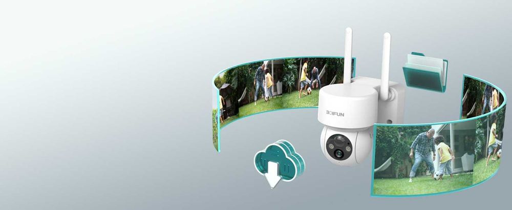 BOIFUN  DQ201 Безжична външна камера със Соларен панел