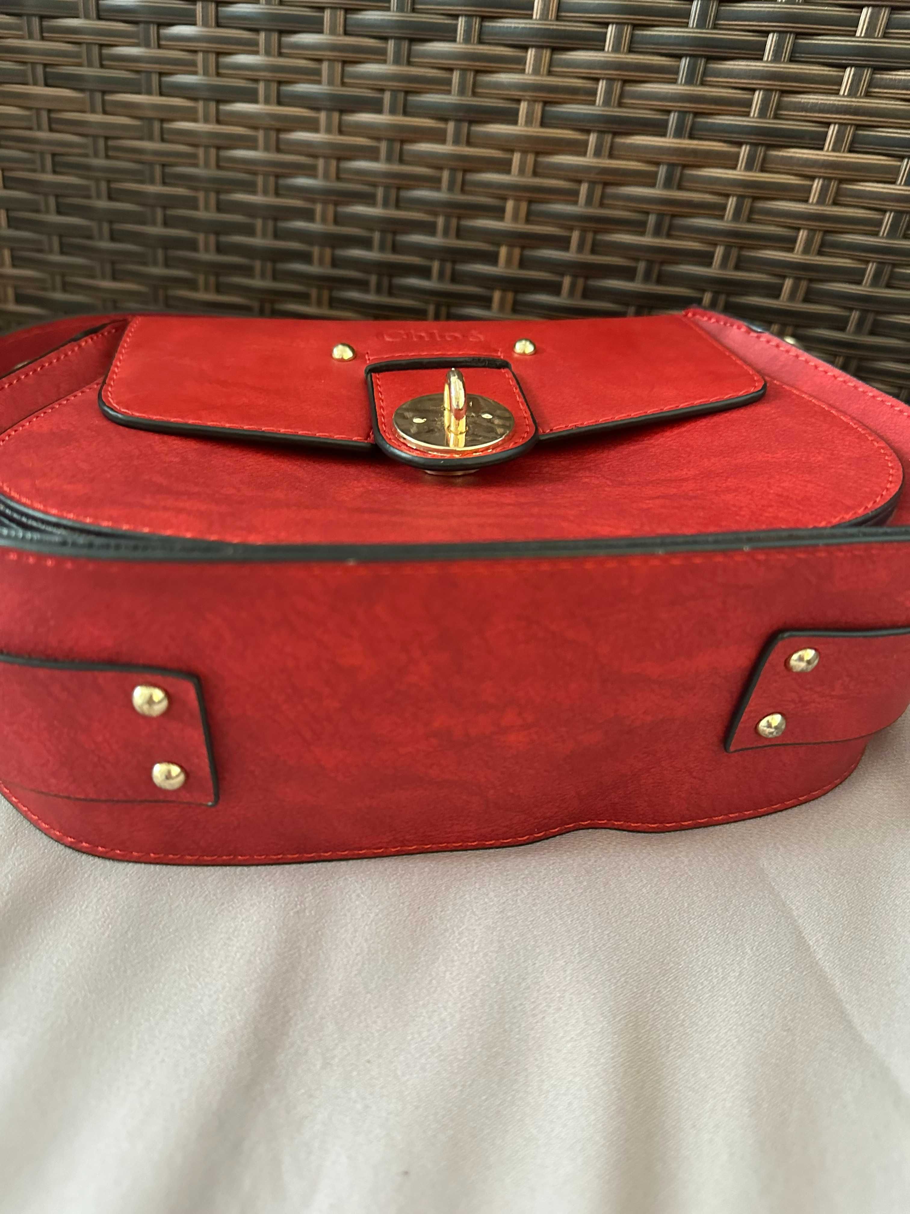 Червена нова дамска чанта Chloe