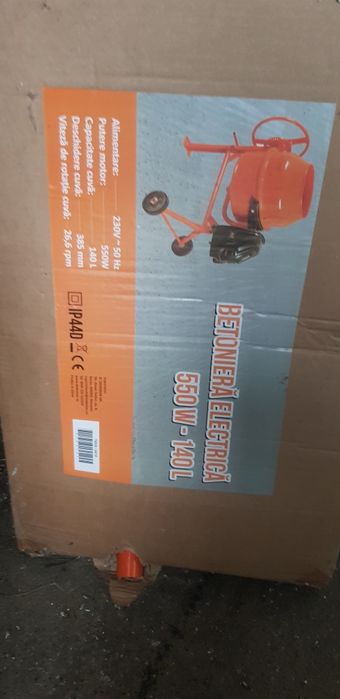 Vand betoniera 140 l, 550w noua, în garantie