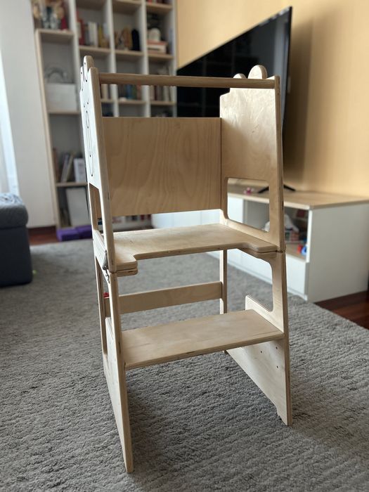 Дървена обучителна кула 2 в 1 Монтесори