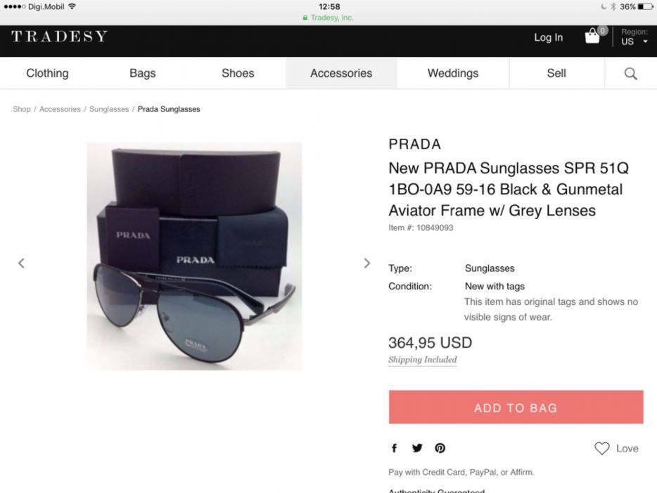 Ochelari Prada SPR 51Q,tip Aviator