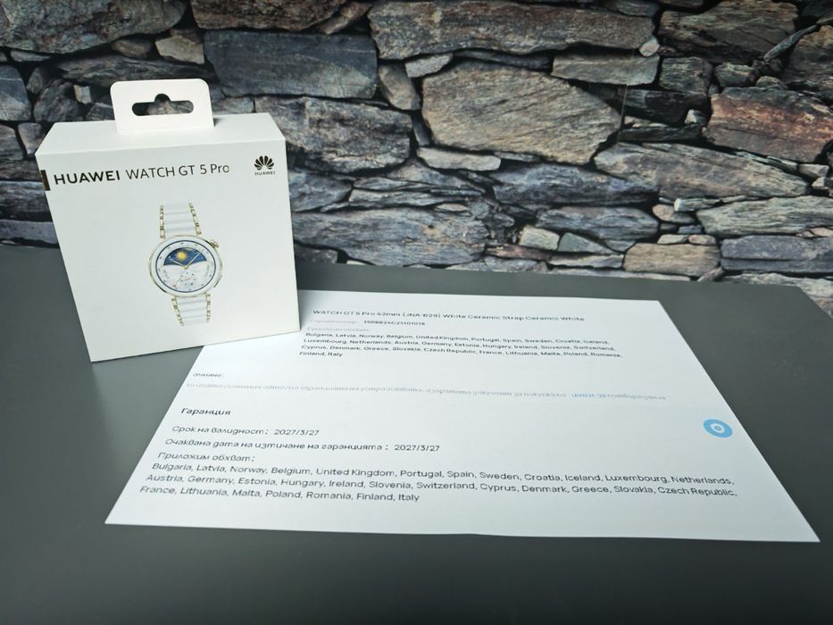 КАТО НОВ Huawei Watch GT 5 Pro Ceramic 24м. ГАРАНЦИЯ