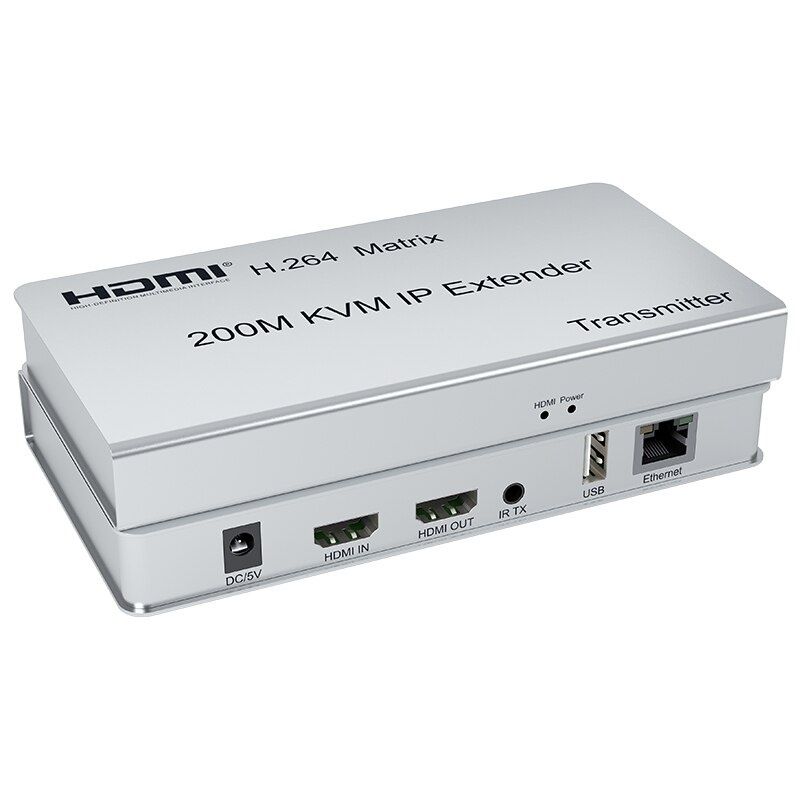 Удлинитель (передатчик) HDMI + USB + IR по витой паре на 200м, VE052