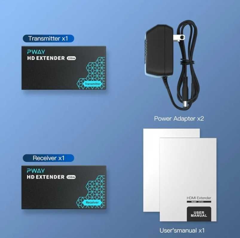 PWAY HDMI удължител 150м Cat5e6Gigabit EthernetSwitch 1920*1080P60Hz3D