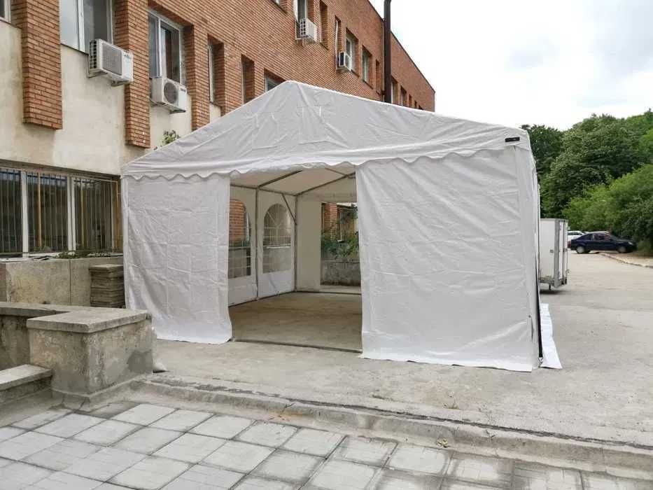 Cort Evenimente 6x16 m PROFESSIONAL XXL, PVC alb, Nou, CORTURI24.RO