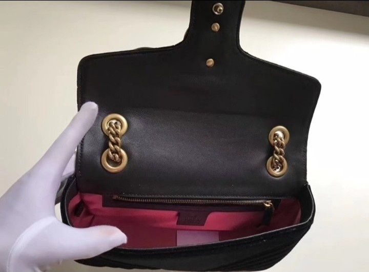 Set Gucci Marmont(geanta+curea),logo metalic,saculet, etichetă